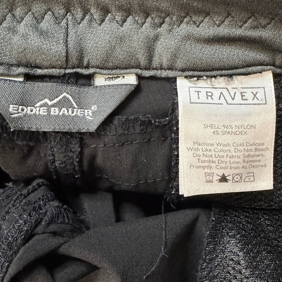 Eddie Bauer Women's TRAVEX NYLON Hiking/Trail Pants Black Adjustable Length Hem - Picture 2 of 15